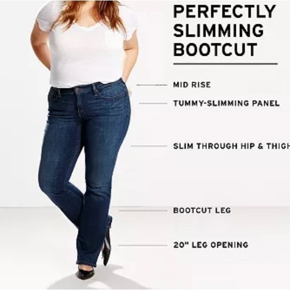 LEVI'S 512 Denim Perfectly Shaping Bootcut Jeans Plus size 20W - Picture 1 of 16